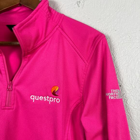 The North Face Fleece Pullover Logo Pink Half Zip Long Sleeve - L - Picture 5 of 5